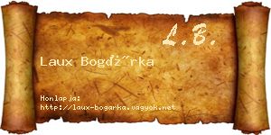 Laux Bogárka névjegykártya